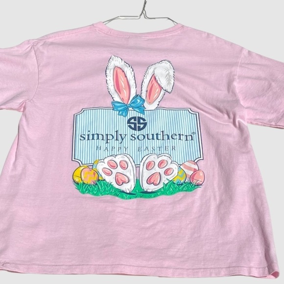 Simply Southern Easter Short Sleeve T-shirt Pink Size Youth Large Cotton - Picture 2 of 10